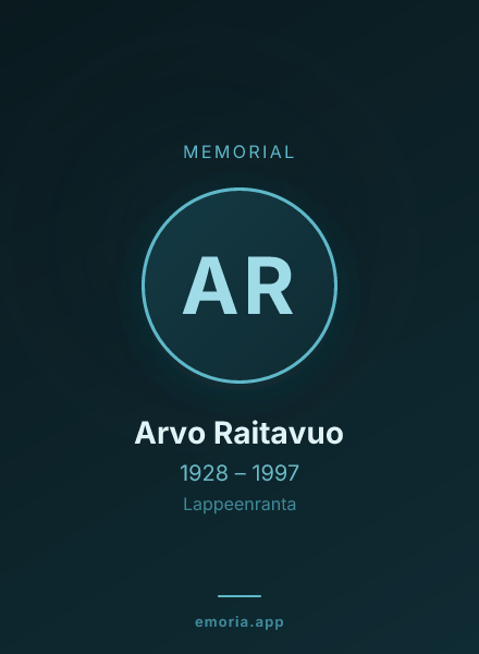 Memorial portrait of Arvo Raitavuo