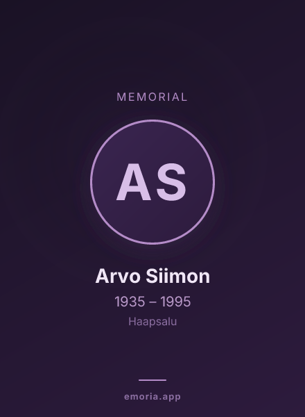 Memorial portrait of Arvo Siimon