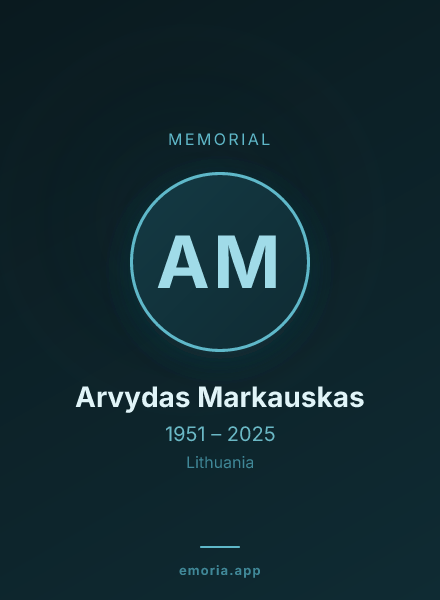Memorial portrait of Arvydas Markauskas
