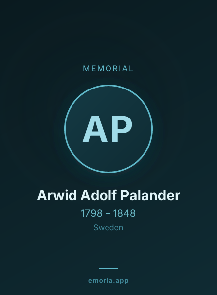 Memorial portrait of Arwid Adolf Palander