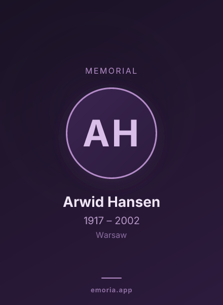 Memorial portrait of Arwid Hansen