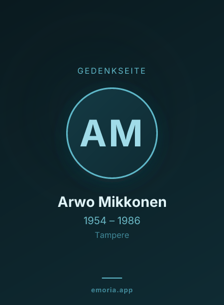 Gedenkportrait von Arwo Mikkonen