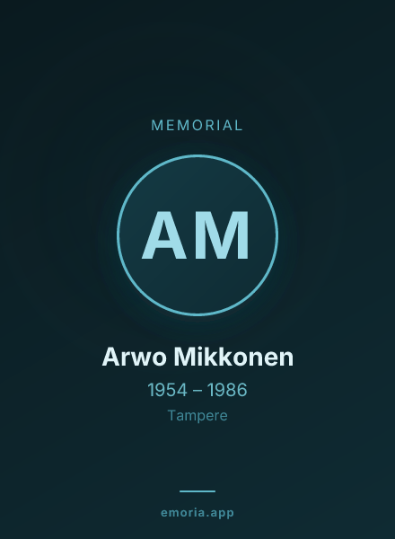 Memorial portrait of Arwo Mikkonen