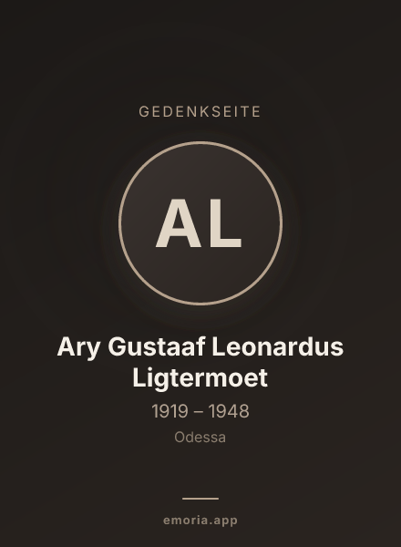 Gedenkportrait von Ary Gustaaf Leonardus Ligtermoet