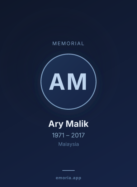 Memorial portrait of Ary Malik