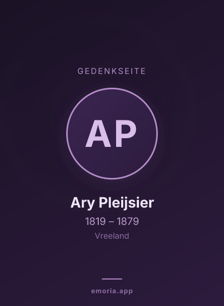 Gedenkportrait von Ary Pleijsier