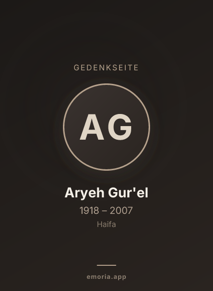 Gedenkportrait von Aryeh Gur'el