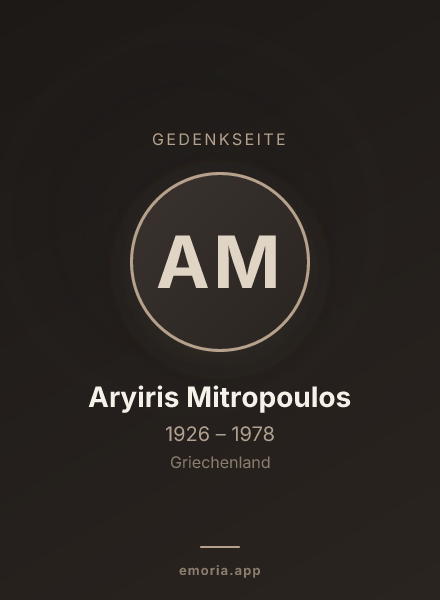 Gedenkportrait von Aryiris Mitropoulos