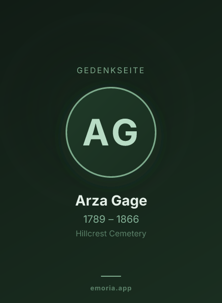 Gedenkportrait von Arza Gage