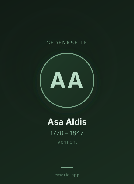 Gedenkportrait von Asa Aldis