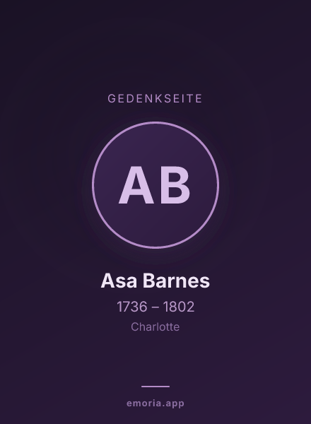 Gedenkportrait von Asa Barnes