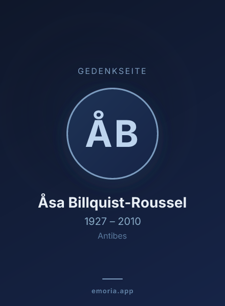 Gedenkportrait von Åsa Billquist-Roussel