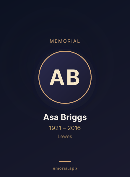 Memorial portrait of Asa Briggs