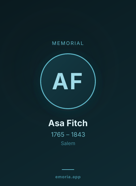 Memorial portrait of Asa Fitch