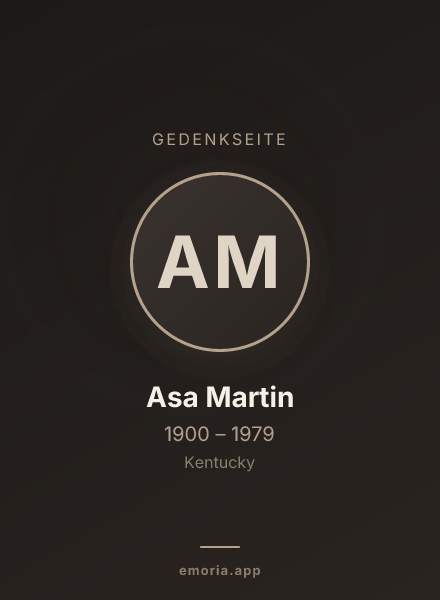 Gedenkportrait von Asa Martin