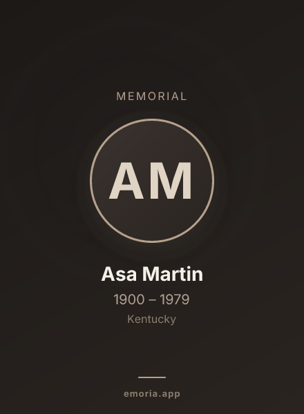 Memorial portrait of Asa Martin