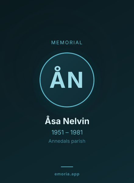 Memorial portrait of Åsa Nelvin