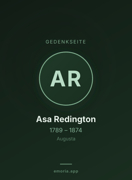 Gedenkportrait von Asa Redington