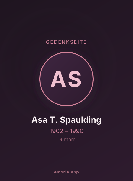 Gedenkportrait von Asa T. Spaulding