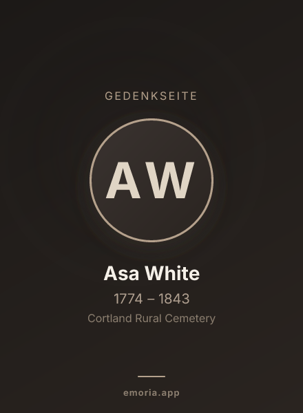 Gedenkportrait von Asa White