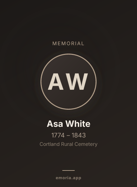 Memorial portrait of Asa White