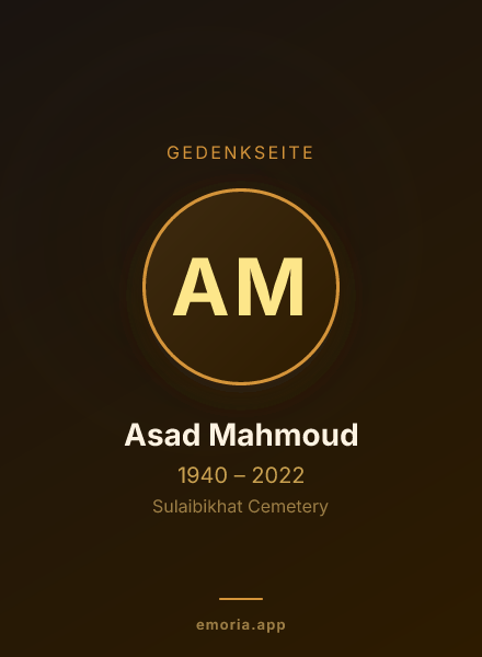 Gedenkportrait von Asad Mahmoud