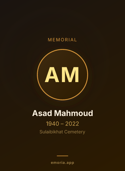 Memorial portrait of Asad Mahmoud