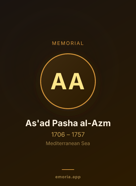 Memorial portrait of As'ad Pasha al-Azm