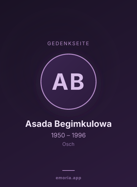 Gedenkportrait von Asada Begimkulowa