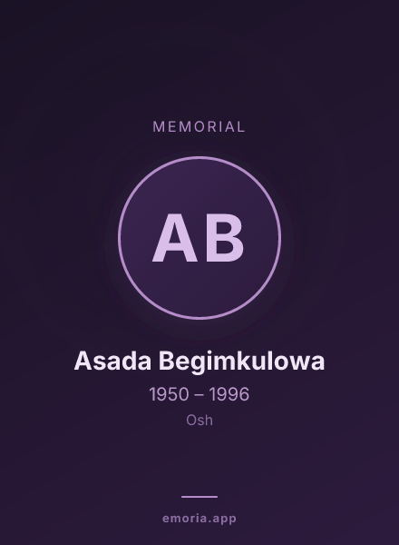 Memorial portrait of Asada Begimkulowa