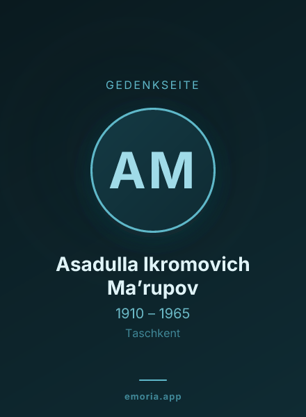 Gedenkportrait von Asadulla Ikromovich Maʼrupov