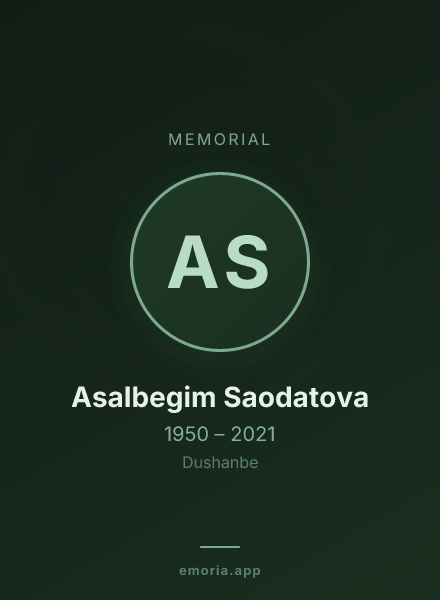 Memorial portrait of Asalbegim Saodatova