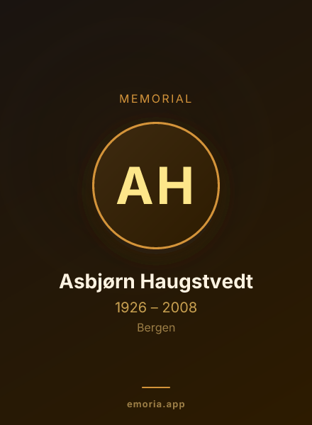 Memorial portrait of Asbjørn Haugstvedt