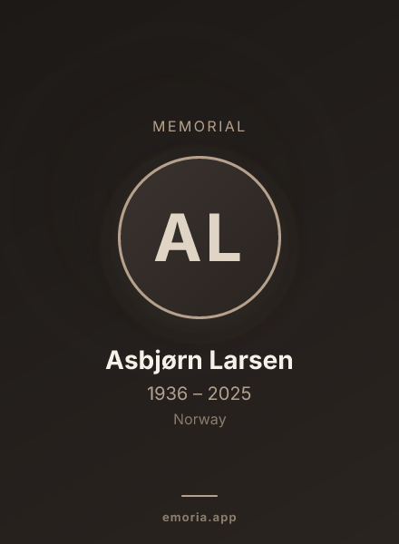 Memorial portrait of Asbjørn Larsen