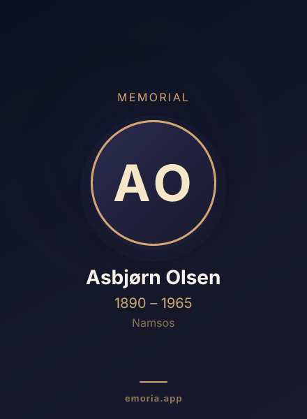 Memorial portrait of Asbjørn Olsen