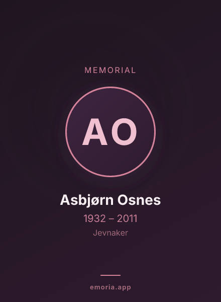 Memorial portrait of Asbjørn Osnes