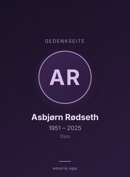 Gedenkportrait von Asbjørn Rødseth
