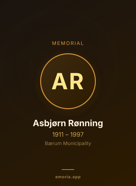 Memorial portrait of Asbjørn Rønning
