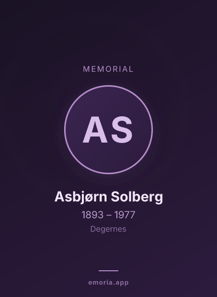 Memorial portrait of Asbjørn Solberg