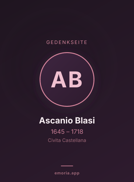 Gedenkportrait von Ascanio Blasi