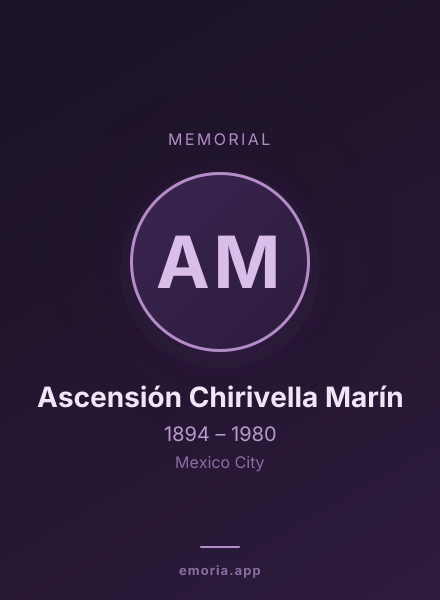 Memorial portrait of Ascensión Chirivella Marín