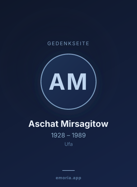 Gedenkportrait von Aschat Mirsagitow