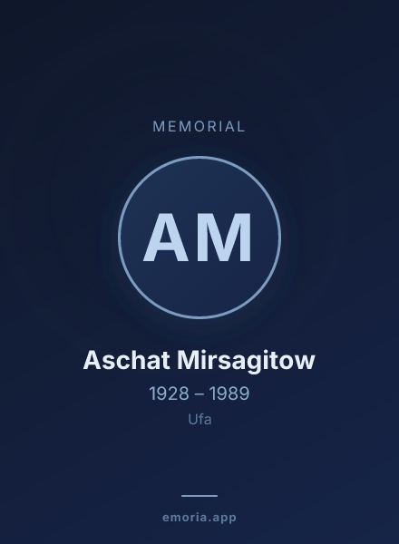 Memorial portrait of Aschat Mirsagitow