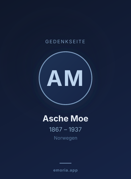 Gedenkportrait von Asche Moe
