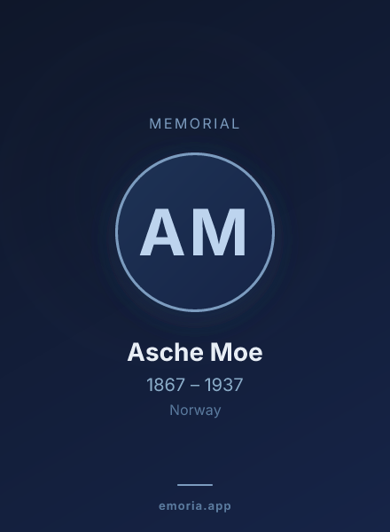 Memorial portrait of Asche Moe