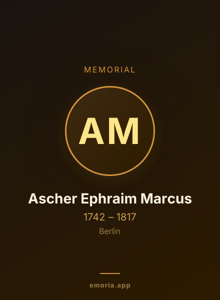 Memorial portrait of Ascher Ephraim Marcus