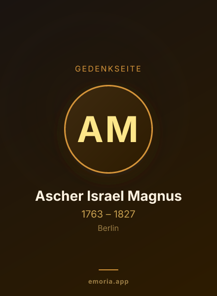 Gedenkportrait von Ascher Israel Magnus