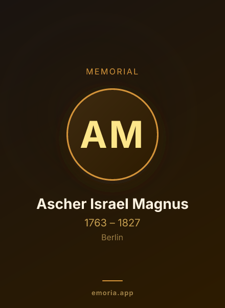 Memorial portrait of Ascher Israel Magnus
