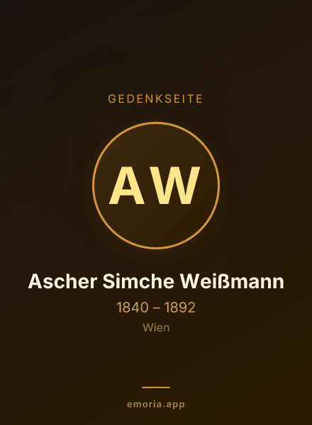 Gedenkportrait von Ascher Simche Weißmann