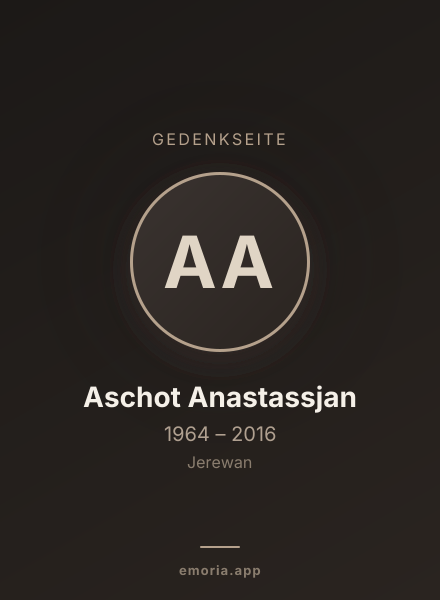 Gedenkportrait von Aschot Anastassjan
